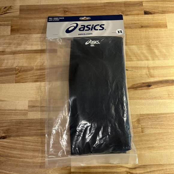 Asics GEL Lycra Knee Pads Adult Size XS Black Sport Slip On Extra Small - Picture 1 of 7